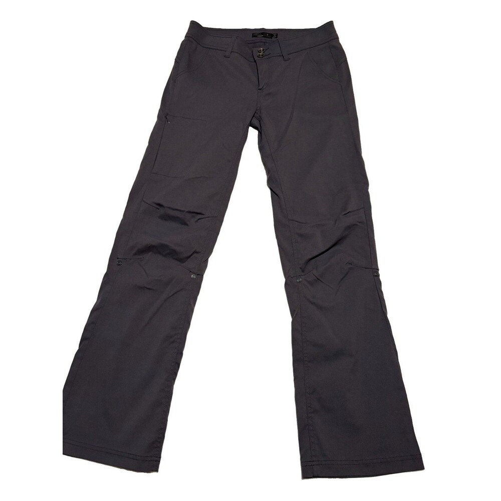 Prana Pants Women's Sz 6 Halle Pants Straight Hiking Gray Roll Up Stretch Climb